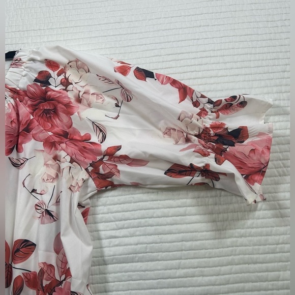 Floral Off-Shoulder Dress in Pink and White Size 2XL (fits like an XL) - Picture 7 of 8